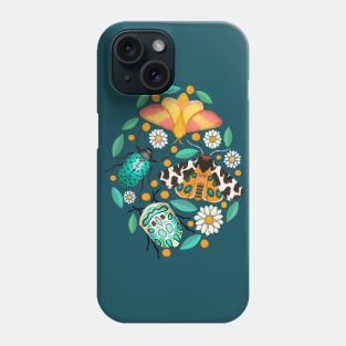 Delightful Bugs And Doodled Daisies Phone Case