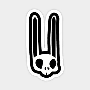 White Bucktooth Bunny Skull Magnet