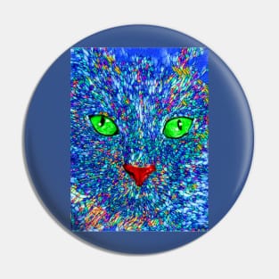 Cat Close Up Stained Glass Pin