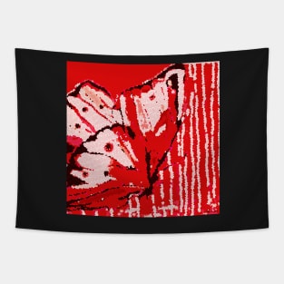 RED AND WHITE BUTTERFLY WHIMSICAL AND HAPPY MOSAIC DESIGN Tapestry