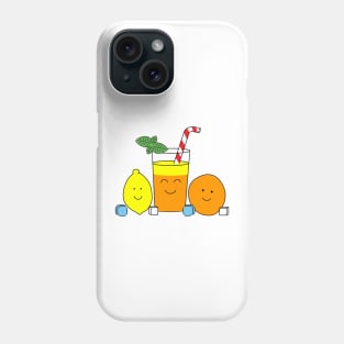 Cute Kawaii Lemonade team Lemon and orange fruit Phone Case