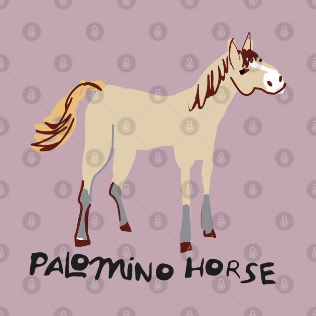 Palomino horse in pink by belettelepink