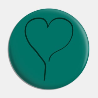 My Green Heart on the right line  - Oneliner Pin