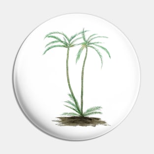 two palm trees watercolor Pin
