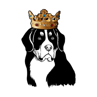 Bernese Mountain Dog King Queen Wearing Crown T-Shirt