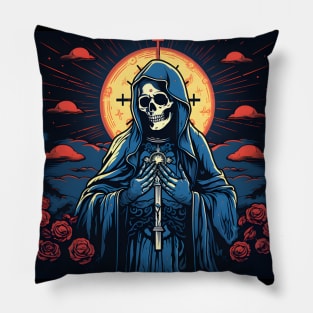Day Of The Dead - Praying La Calavera Catrina - Santa Muerte Pillow