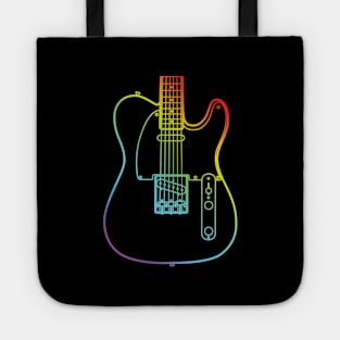 T-Style Electric Guitar Body Colorful Outline Tote