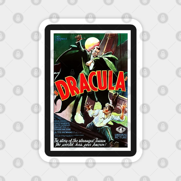 Digitally Restored Original Dracula Movie Poster with Bela Lugosi Magnet by vintageposterco
