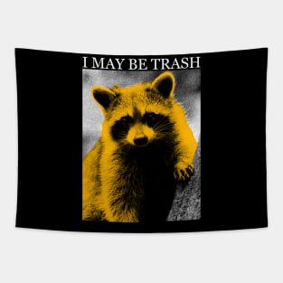 I MAY BE TRASH Raccoon Tapestry