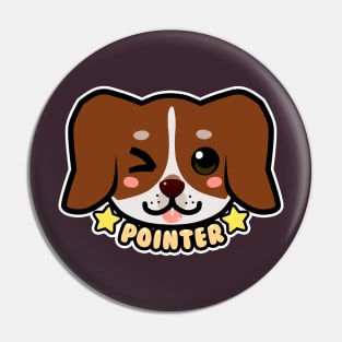 KAWAII Chibi Pointer Dog Face Pin