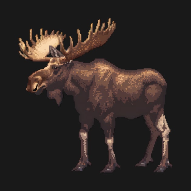 Moose in Pixel Form by Animal Sphere