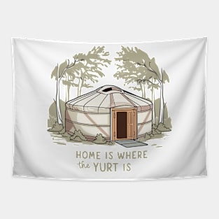 Home is where the yurt is, Yurt White Tapestry