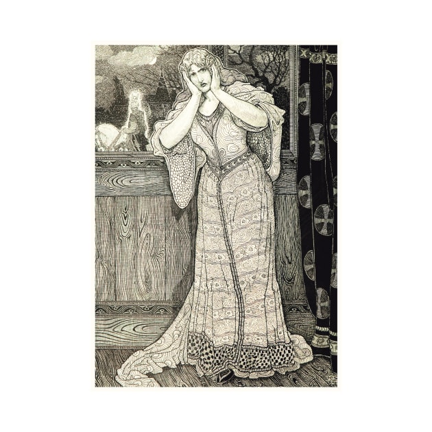 Lady and Knight 19th Century by WAITE-SMITH VINTAGE ART