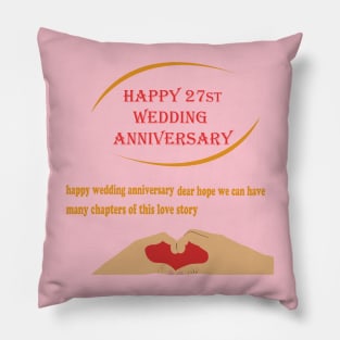 happy 27st wedding anniversary Pillow