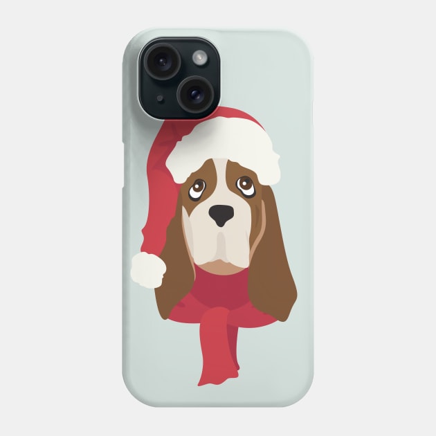 Basset Hound Christmas Dog Phone Case by JunkyDotCom