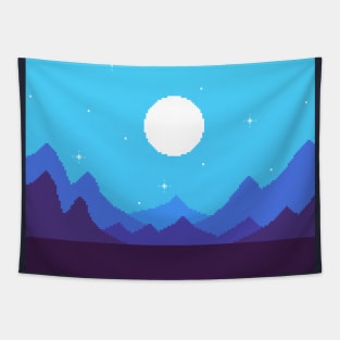 Blue Night In The Rocky Valley Tapestry