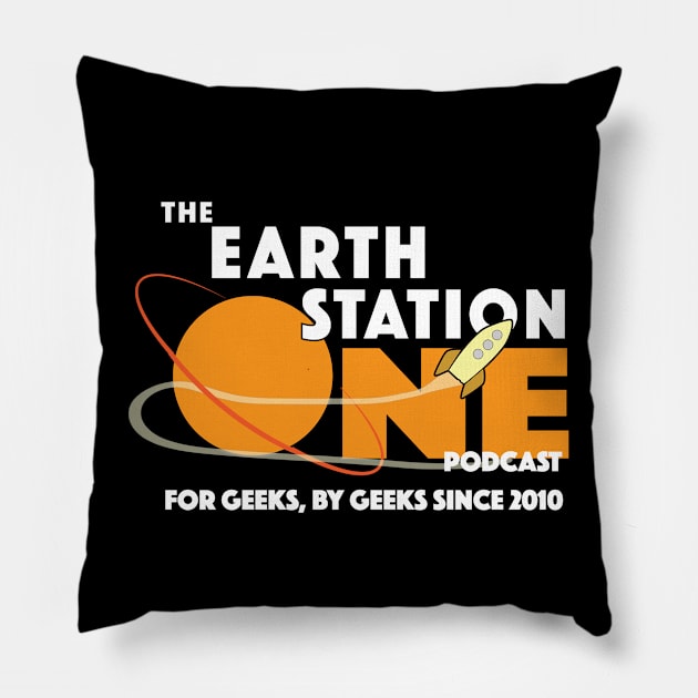 Vintage Earth Station One Podcast Pillow by The ESO Network