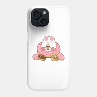 Bunny loves Coffee and Donuts Phone Case