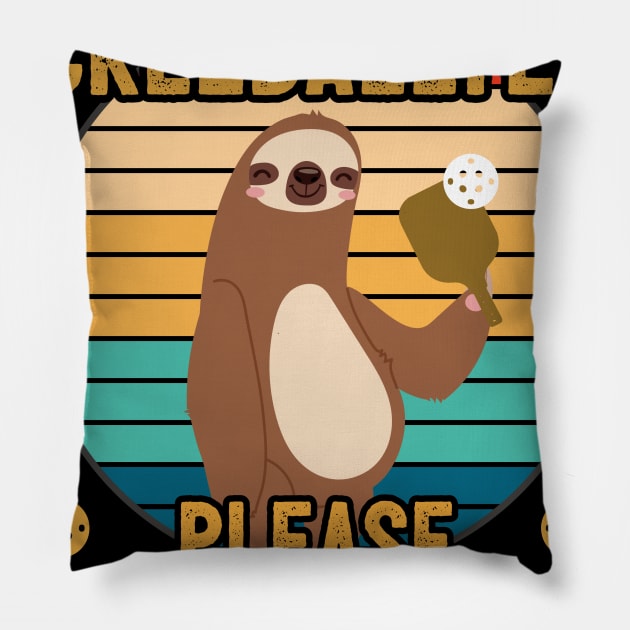 Funny Pickleball Player Gift Sloth Pillow by Pummli