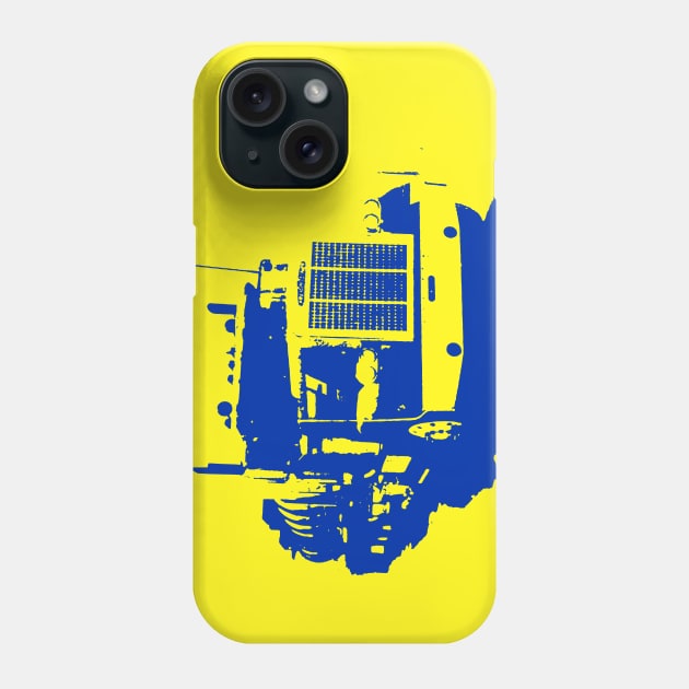 Freightliner classic 1980s big rig truck monoblock blue Phone Case by soitwouldseem