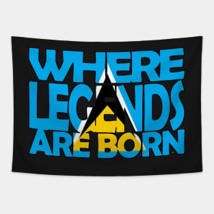 St Lucia Flag - Where Legends Are Born - Saint Lucian Tapestry