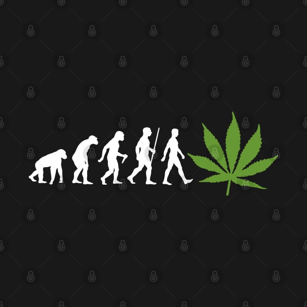 Evolution Of Humans Silhouette - Marijuana Weed Leaf 2 by EDDArt