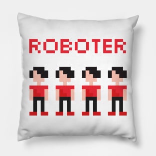 Roboter Pixel Art | Kraftwerk Fan Art Merch | German Electronic Band | Music Lovers Gift Pillow