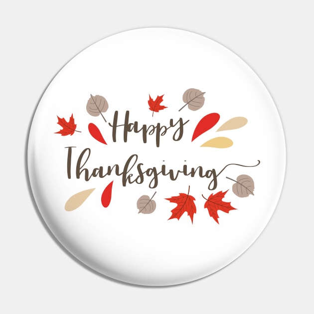 Happy Thanksiving Pin by SWON Design