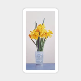 Daffodils in a Hobnail Vase Painting Magnet