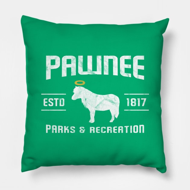 Pawnee ESTD 1817 (Parks & Recreation) Pillow by gabradoodle