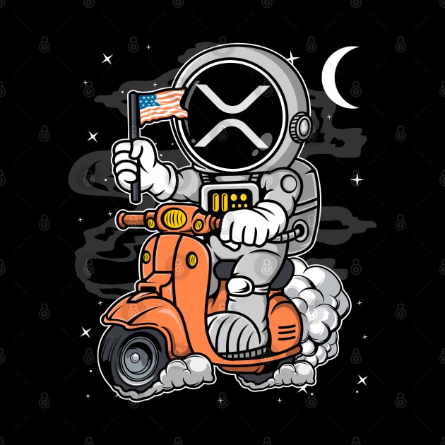 Astronaut Scooter Ripple XRP Coin To The Moon Crypto Token Cryptocurrency Blockchain Wallet Birthday Gift For Men Women Kids by Thingking About