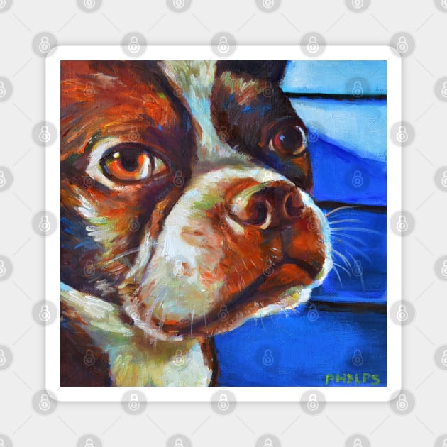 Classy Hank the BOSTON TERRIER Magnet by RobertPhelpsArt