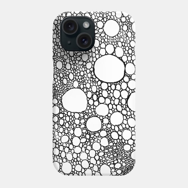 Dots pattern / circle pattern (black on white) Phone Case by Saputello