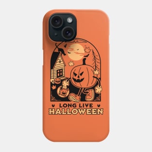 Long Live Halloween - Retro Vintage Halloween Pumpkin Cat Phone Case