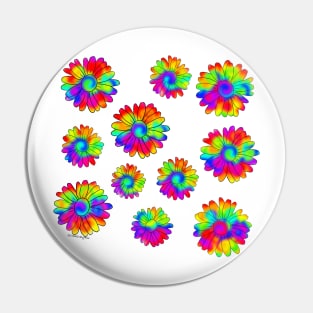 Psychedelic Daises Pin