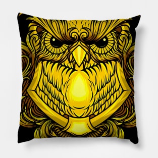 Gold Owl Design Pillow