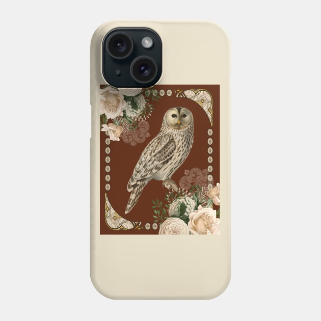 Barn Owl and Roses Mug,coffee mug,t-shirt,sticker,tote,bag,apparel,magnet,pin,hoodie,pillow Phone Case by All Thumbs