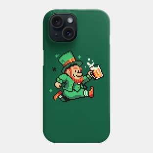 Leprechaun St Patricks Day Green Shirt Pixel Art Gamer Shirt Phone Case