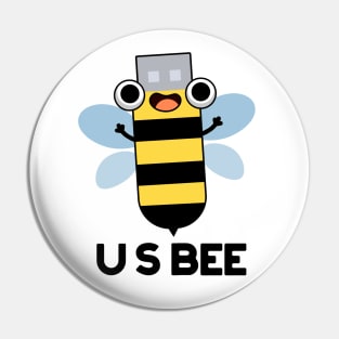 US Bee Funny USB Technical Pun Pin