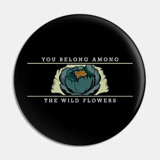 Flowers with blue Blossoms Pin