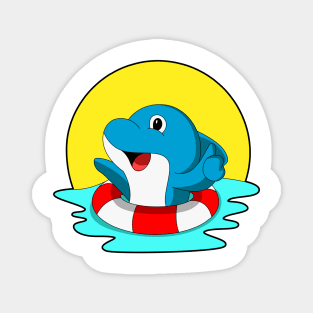 Dolphin at Swimming with Swim ring Magnet