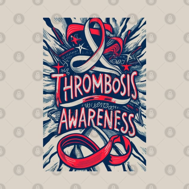 Thrombosis Awareness Ribbon Retro Background by Seeds of Authority