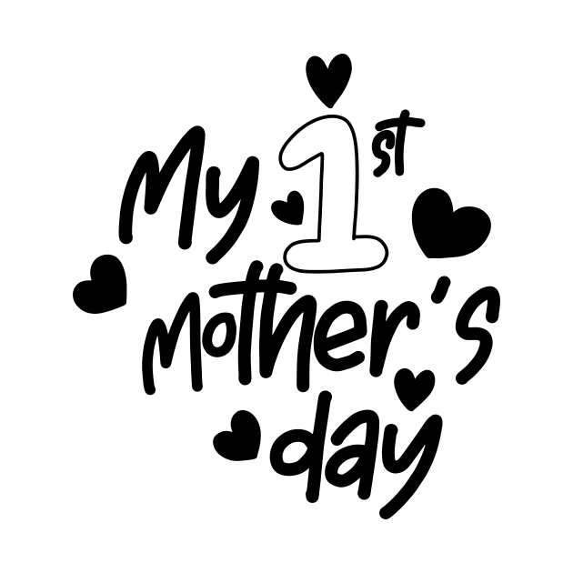 My 1st Mothers Day text template. Handwritten calligraphy by 9georgeDoodle