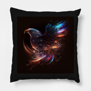 American Eagle and Flag Abstract Art Pillow