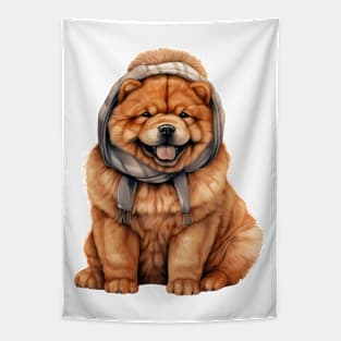 Winter Chow Chow Dog Tapestry