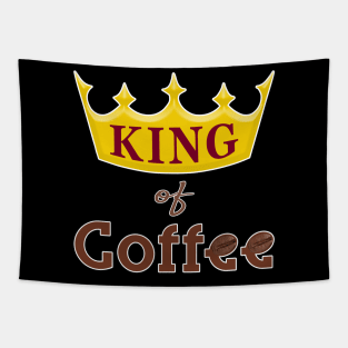 King of Coffee funny Java Bean Caffeine Lover. Tapestry