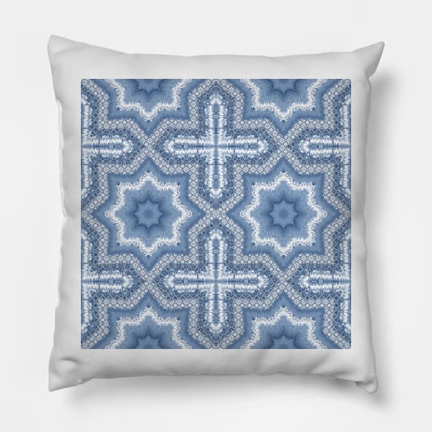 Textured Shibori Tile Pattern Pillow by justrachna