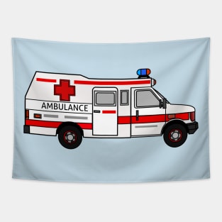 Ambulance cartoon illustration Tapestry