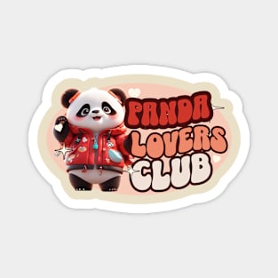 Cute Panda personified with red jacket Kids Magnet