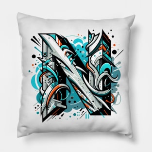 Letter N design graffity style Pillow